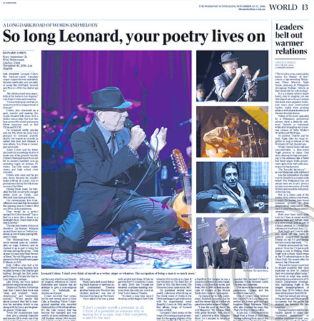 The Australian - main image - Leonard Cohen