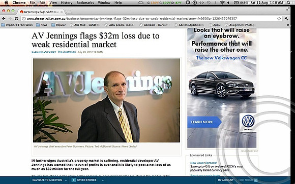 AVJennings, CEO, Peter Summers, The Australian/Herald Sun