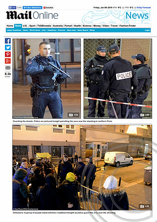 Paris Shootings January 2016 - Daily Mail - UK