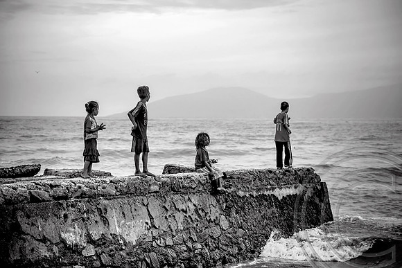 Children fish in Timor Leste