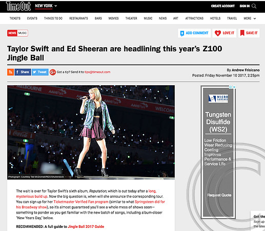 Time Out (New York) Taylor Swift